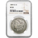1889 CC Carson City $1 Morgan Silver Dollar VAM 2A Clashed Obverse N NGC VF25 