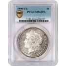 1890 CC Carson City $1 Morgan Silver Dollar PCGS Secure Gold Shield MS63 PL Coin
