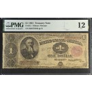 Series Of 1891 $1 Large Size Treasury Note Red Seal Edwin Stanton Fr#351 PMG F12