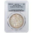 1891 O $1 Morgan Silver Dollar VAM 3A Weak E Reverse PCGS AU50 Coin 