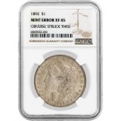 1892 $1 Morgan Silver Dollar NGC XF45 Mint Error Obverse Struck Thru Key Date