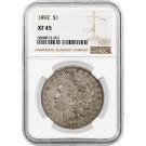 1892 $1 Morgan Silver Dollar NGC XF45 Extremely Fine Circulated Key Date Coin #001