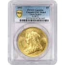1893 £5 Great Britain Victoria 5 Pounds Gold S-3872 PCGS UNC Detail Cleaned Coin