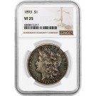 1893 $1 Morgan Silver Dollar NGC VF25 Very Fine Circulated Key Date Coin 
