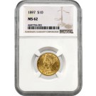1897 $10 Liberty Head Eagle Gold NGC MS62 Uncirculated Coin