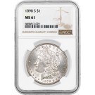 1898 S $1 Morgan Silver Dollar NGC MS61 Uncirculated Key Date Coin