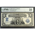 Series Of 1899 $2 Large Size Silver Certificate Mini Porthole Fr#255 PMG VF25
