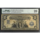 Series 1899 $2 Silver Certificate Mini Porthole Fr#258m Mule PMG VF20 Stains