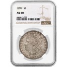 1899 $1 Morgan Silver Dollar NGC AU50 About Uncirculated Key Date Coin #032