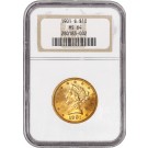 1901 S $10 Liberty Head Eagle Gold NGC MS64 Brilliant Uncirculated Coin