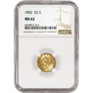1902 $2.50 Liberty Head Quarter Eagle Gold NGC MS62 Uncirculated Coin