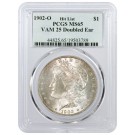 1902 O $1 Morgan Silver Dollar Hit List 40 VAM 25 Doubled Ear PCGS MS65 Coin