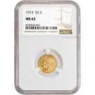 1913 $2.50 Indian Head Quarter Eagle Gold NGC MS62 Uncirculated Coin