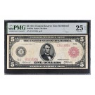 Series Of 1914 $5 Federal Reserve Note Richmond Virginia Fr#836a PMG VF25 EPQ