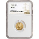 1915 $2.50 Indian Head Quarter Eagle Gold NGC MS61 Uncirculated Coin #010