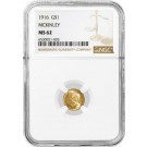 1916 $1 McKinley Memorial Commemorative Gold Dollar NGC MS62 Uncirculated Coin