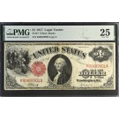 Series Of 1917 $1 Legal Tender Note Red Seal Sawhorse Fr#37 PMG VF25 #005