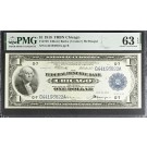 Series Of 1918 $1 Federal Reserve Bank Note Chicago Fr#729 PMG Choice UNC 63 EPQ
