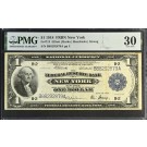 Series Of 1918 $1 FRN New York Large Size Note Fr#713 PMG VF30