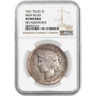 1921 High Relief $1 Silver Peace Dollar NGC XF Detail Reverse Scratched Key Date