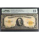 Series Of 1922 $10 Gold Certificate Fr#1173 Large S/N PMG Choice F15 Ink Rub #56