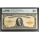 Series Of 1922 $10 Gold Certificate Fr#1173 Large S/N PMG VF25 Stains