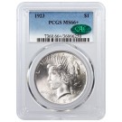 1923 $1 Silver Peace Dollar PCGS MS66+ CAC Gem Uncirculated Coin