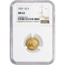 1927 $2.50 Indian Head Quarter Eagle Gold NGC MS63 Brilliant Uncirculated Coin