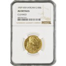 1929 Anno VIII G100L 100 Lire Gold Vatican City Pius XI NGC AU Details Cleaned 