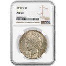 1935 S $1 Silver Peace Dollar NGC AU53 About Uncirculated Key Date Coin