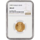 1997 $10 1/4 oz American Gold Eagle NGC MS69 Gem Uncirculated Coin