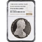 1780 Dated Austria Maria Theresa Proof Taler Silver Modern Restrike NGC PF65 UC