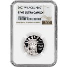 2007 W $50 Proof American Platinum Eagle 1/2 oz .9995 NGC PF69 Ultra Cameo