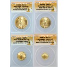 2016 $50 $25 $10 $5 1.85oz Gold American Eagle Set ANACS MS70 First Day Of Issue