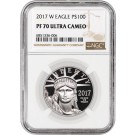 2017 W $100 Proof American Platinum Eagle 1 oz .9995 Fine NGC PF70 Ultra Cameo
