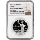 2019 W $100 Proof American Platinum Eagle Liberty 1 oz .9995 Fine NGC PF70 Ultra Cameo