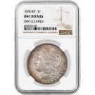 1878 8TF $1 Morgan Silver Dollar NGC UNC Details Obverse Cleaned Key Date Coin