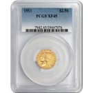 1911 $2.50 Indian Head Quarter Eagle Gold PCGS XF45 Circulated Coin