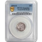 1894 O 10C Barber Dime Silver PCGS Secure Gold Shield Genuine XF Details Cleaned