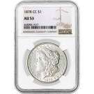 1878 CC Carson City $1 Morgan Silver Dollar NGC AU53 Key Date Coin #017