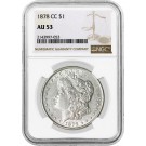 1878 CC Carson City $1 Morgan Silver Dollar VAM 22 Die Chips NGC AU53 Coin #053