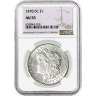 1878 CC Carson City $1 Morgan Silver Dollar NGC AU55 Key Date Coin #018