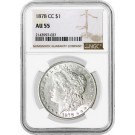 1878 CC Carson City $1 Morgan Silver Dollar NGC AU55 Key Date Coin #037