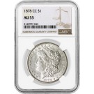 1878 CC Carson City $1 Morgan Silver Dollar NGC AU55 Key Date Coin #043