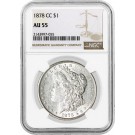 1878 CC Carson City $1 Morgan Silver Dollar NGC AU55 Key Date Coin #055