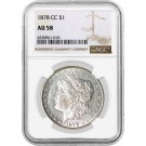 1878 CC Carson City $1 Morgan Silver Dollar NGC AU58 Key Date Coin #010
