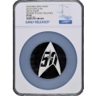 2016 $1 Tuvalu Star Trek 50th Anniversary Delta Shape 1 oz .999 Fine Silver NGC PF69 ER