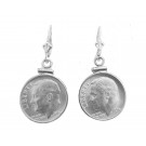 Uncirculated Roosevelt Dime Sterling Silver Earrings (Random Year)
