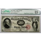 Series Of 1880 $20 Legal Tender United States Star Note Fr#147* PMG VF25 