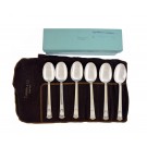 Set Of 6 Tiffany & Co San Lorenzo Sterling Silver Teaspoons 6" With Pouch & Box